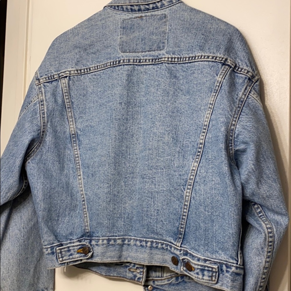 LEVIS Oversized cropped blue Jean jacket - Picture 6 of 7